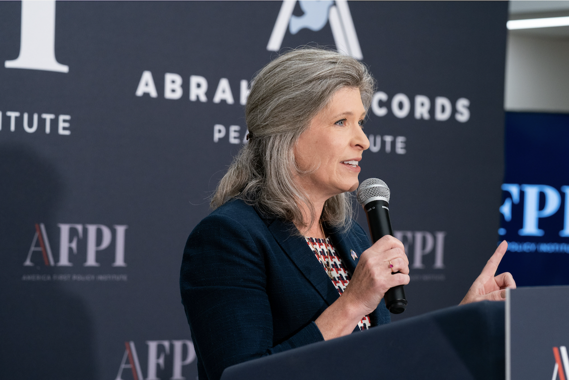 Senator Joni Ernst speaks at AAPI's Abraham Accords Two-Year Anniversary event in Washington, D.C.
